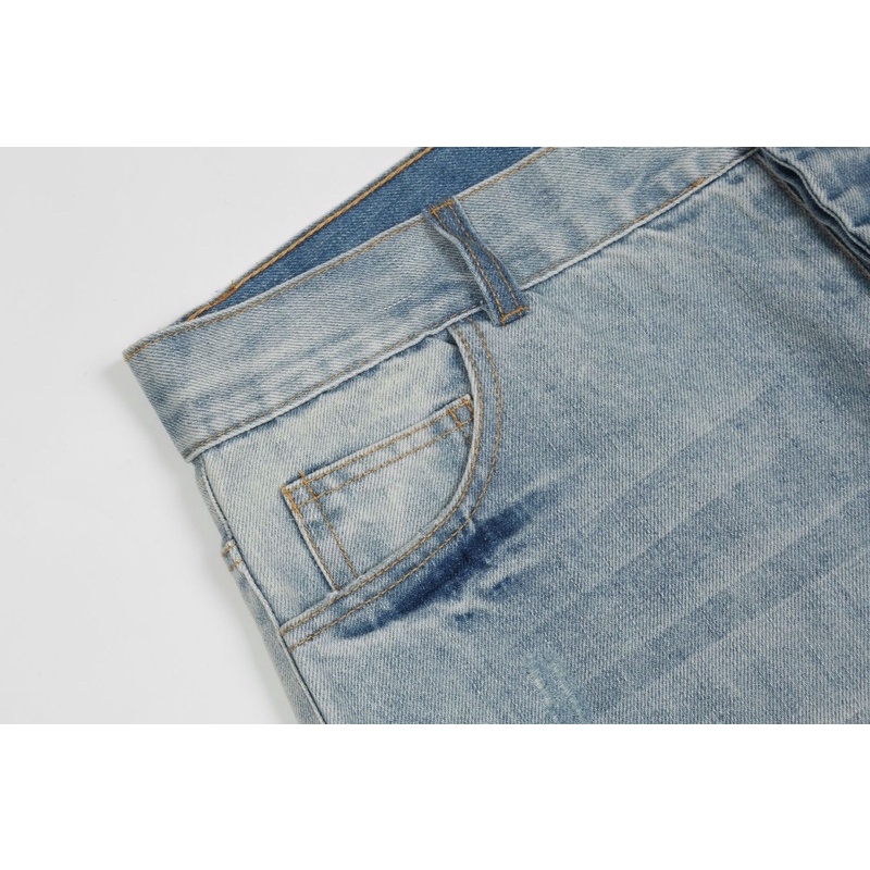 Quần jeans Fear Of God distrassed blue denim jeans