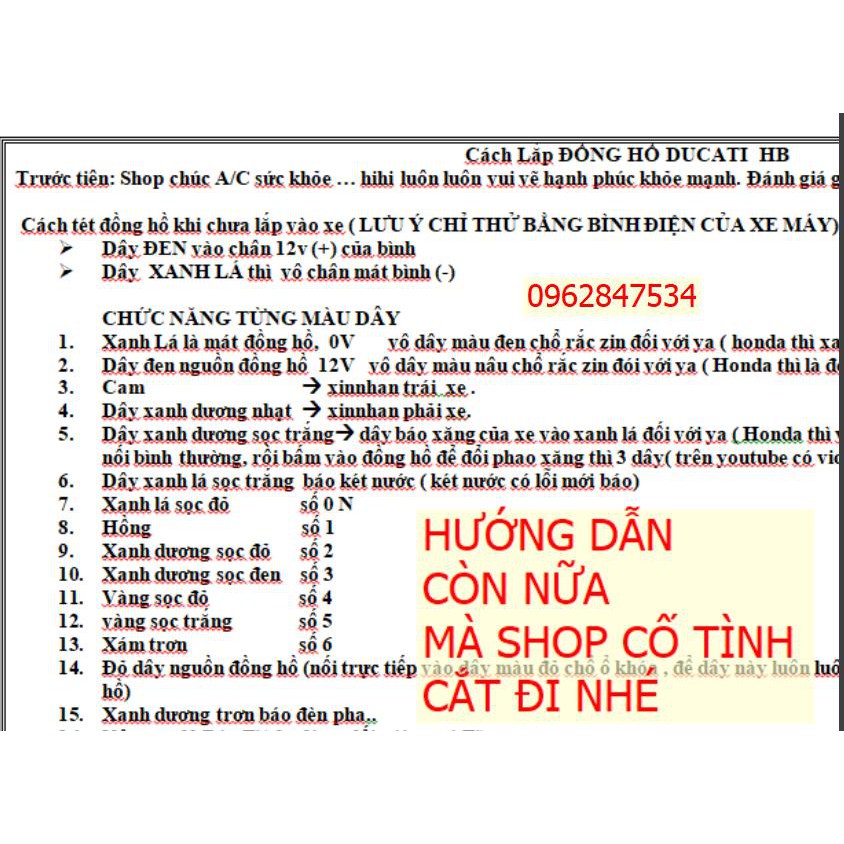 Đồng hồ DUCATI full chức năng cho các loại xe máy