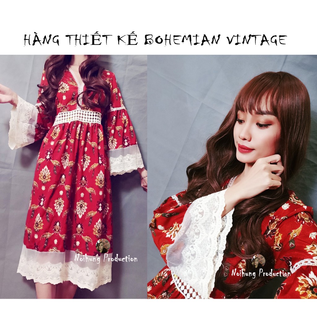 40-70KG Đầm Váy Bohemian thổ cẩm maxi vintage dáng xòe dài suông rộng đi biển đẹp xinh rẻ độc lạ tay lỡ bigsize họa tiết