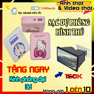 CAM KẾT LỖI 1 ĐỔI 1 | COMBO SẠC DỰ PHÒNG CỰC CUTE + KÍNH PHÓNG ĐẠI 3D