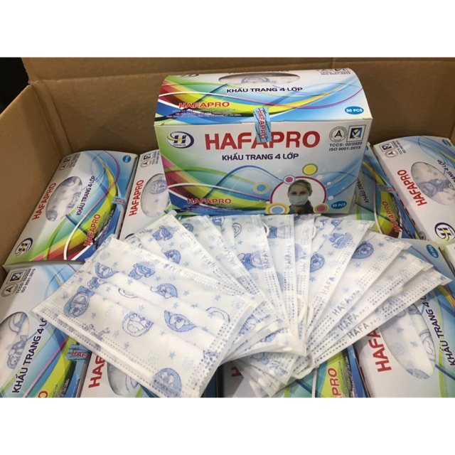 Khẩu trang y tế 4 lớp doraemon Hafapro ( 1 hộp / 50 cái )