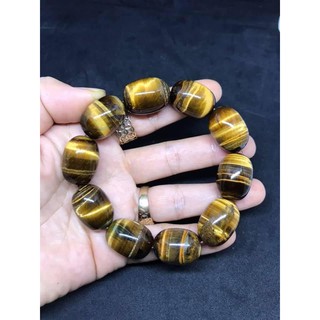 Vòng tay lu thống đá mắt hổ vàng màu 16ly