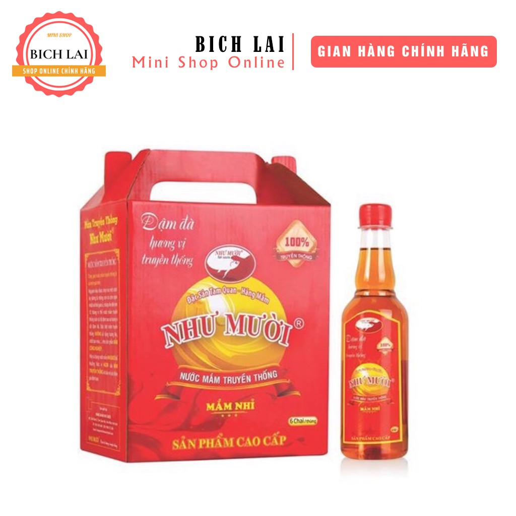 Nước Mắm Nhỉ Cá Cơm Truyền Thống NHƯ MƯỜI⚡️FREE SHIP⚡️ (1 chai 500ml/6 chai/ thùng /3lit)