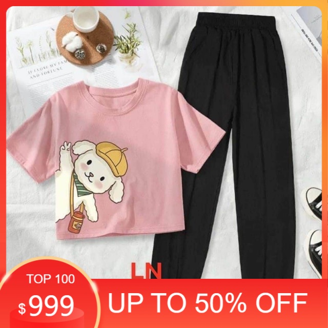 Sét áo chó đeo túi + quần bom đen LN12 , sét áo nam nữ, sét bộ mặc ở nhà MODY