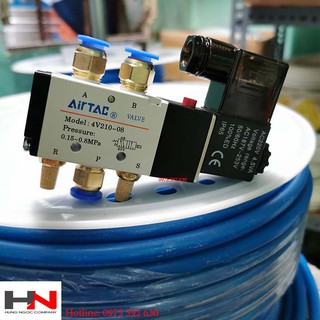 SALE Van điện từ khí nén - 4v210-08 có loại sịn đủ cút nối nhanh ống 8mm