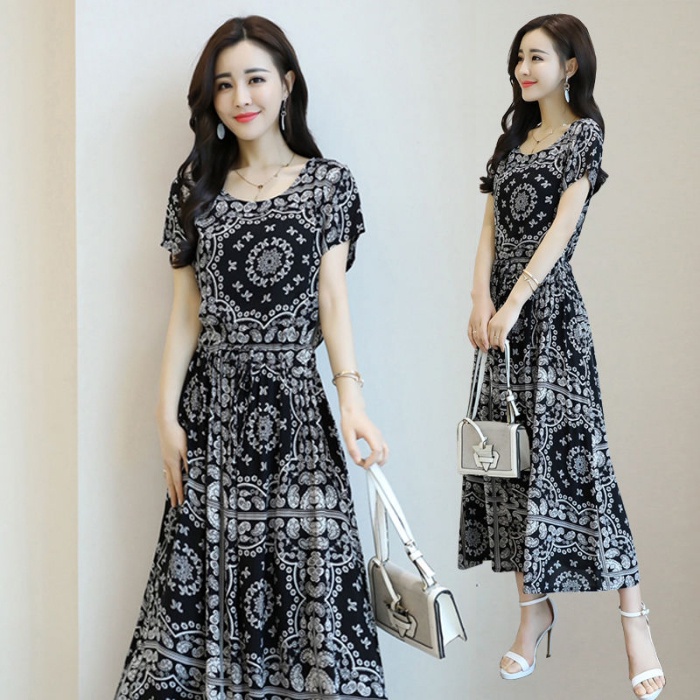 Đầm Voan Hoa Mỏng Dáng Dài Thời Trang Mùa Hè Hàng Mới Kích Thước Ngoại Cỡ Cho Nữ