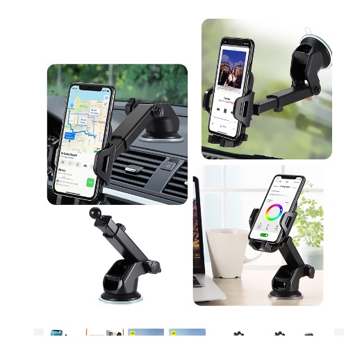 Giá đỡ điện thoại trên ô tô xoay 360 độ, hít gắn taplo và cửa gió điều hòa, kẹp điện thoại ô tô chắc chắn