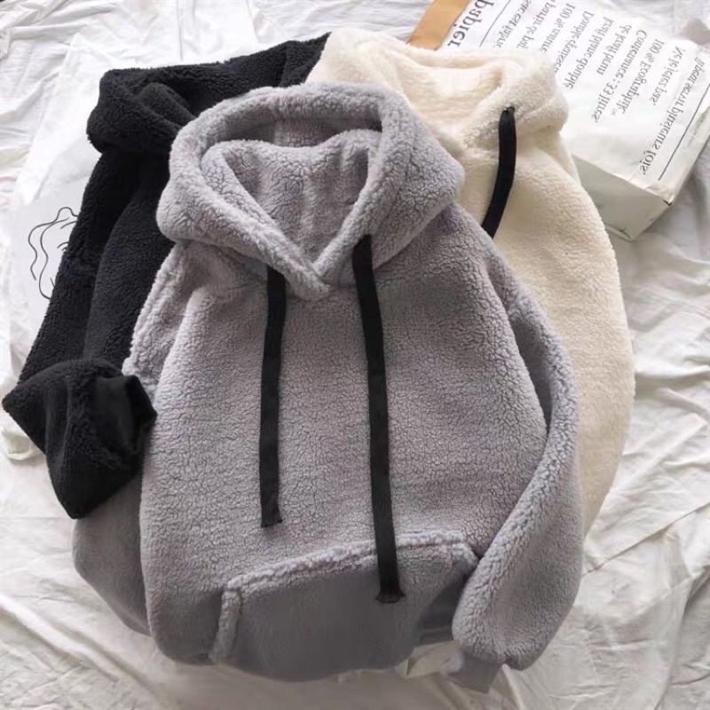 Áo khoác lông hoodie unisex cá tính phong cách hàn quốc