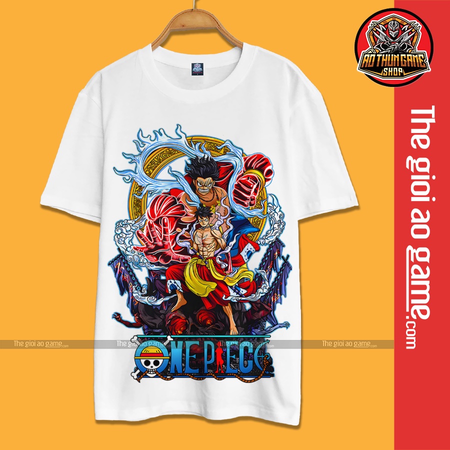 Áo one piece luffy nam nữ Áo thun one piece luffy trắng đen form rộng unisex cotton co giãn thoáng mát TGAG 15