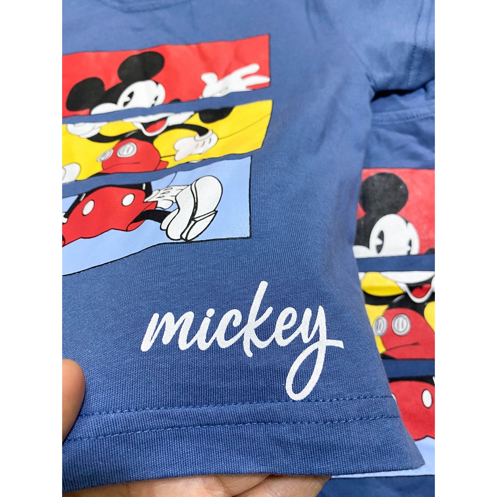 Áo Thun Bé Trai Mickey Mouse Xanh Dương