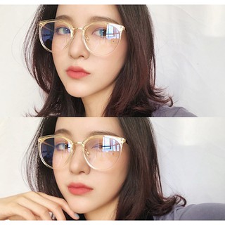 [ HOT TREND ] Mắt Kính Ulzzang Bầu Tròn Nhẹ Mảnh Kính Gọng Nhựa Siêu Đẹp Giá Rẻ Kính Giả Cận Gọng Kính Lắp Được Mắt Cận