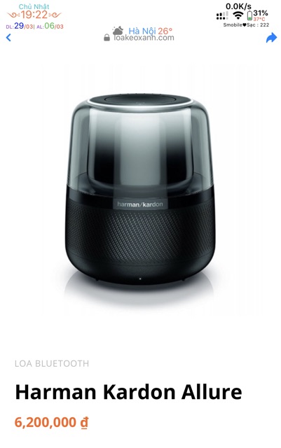 Loa Harman Kardon Allure Hỗ trợ Siri mới 100% nguyên hộp sẵn tại Smobile
