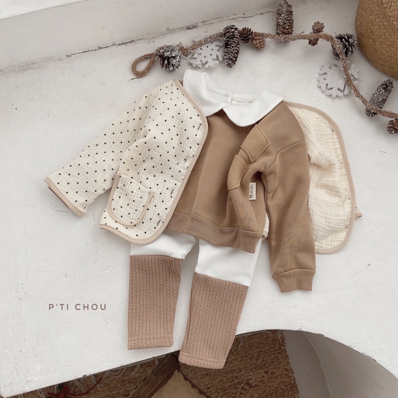 P'ti chou - Quần legging lót lông mix màu bé trai bé gái 3m - 3y