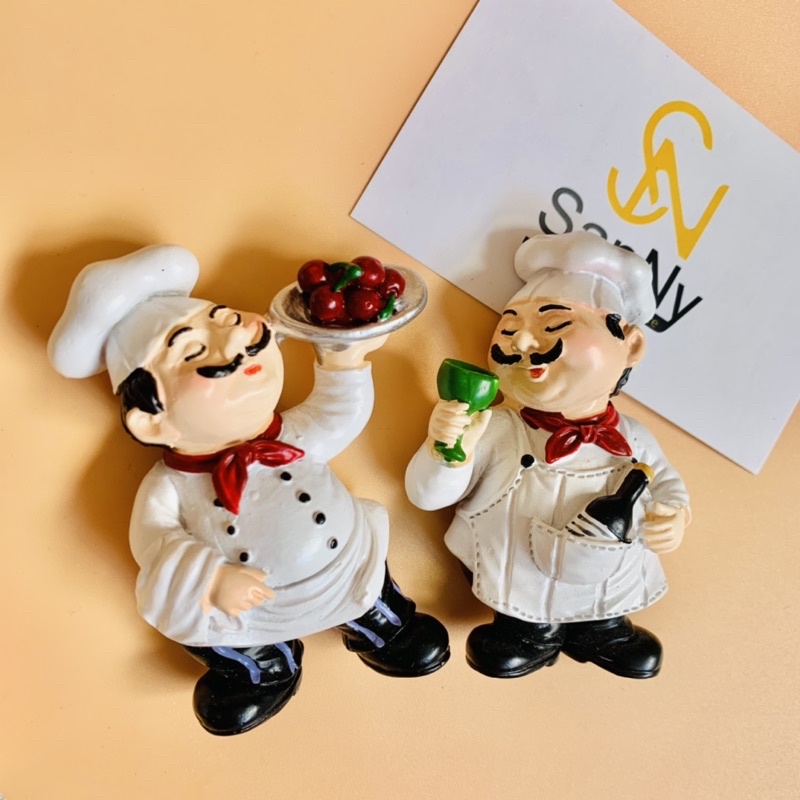 Nam châm hít tủ lạnh trang trí bếp hình ảnh đầu bếp dễ thương