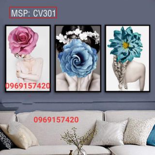Bộ 3 tranh spa, nghệ thuật 40*60*3