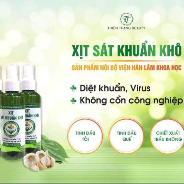 Xịt sát khuẩn khô Thiên Trang - sản phẩm nội bộ Viện Hàn lâm KHCNVN - handmade