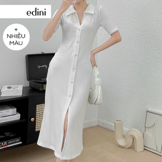 Đầm ôm cổ v tay ngắn edini - d1485