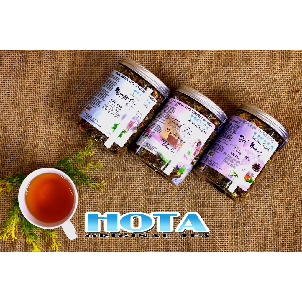 Trà HOTA Trà hạt hoa cỏ, trà hạt thảo mộc, thanh nhiệt, giải độc lon 350g, trà thất nương 7 loại hoa hạt