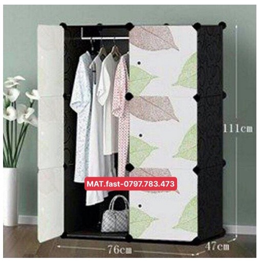 TỦ NHỰA LẮP GHÉP 6 Ô[ Tặng Chốt+ Nam Châm]