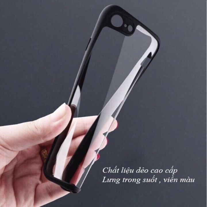 Ốp lưng trong viền màu iPhone 5,5s, 6,6plus, 7,7plus, 8,8plus, Iphone X dẻo cách tân camera