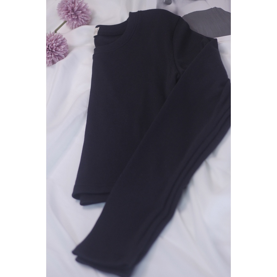 GEM STYLE - Áo len gân croptop dài tay cá tính, chất liệu dày dặn, ấm áp