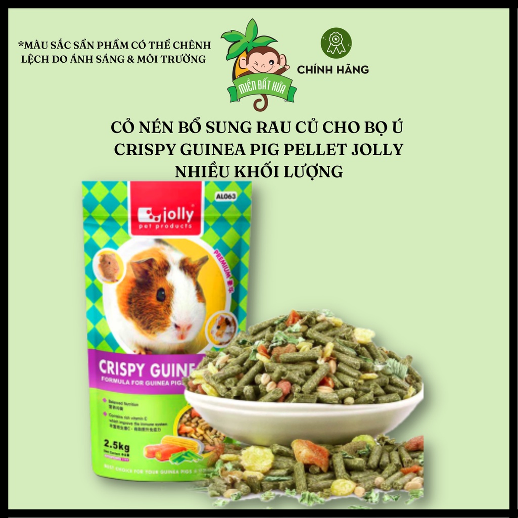 Thức ăn thỏ bọ - Cỏ nén Crispy bổ sung rau củ chính hãng Jolly 1kg, 2.5kg gram dành cho bọ ú