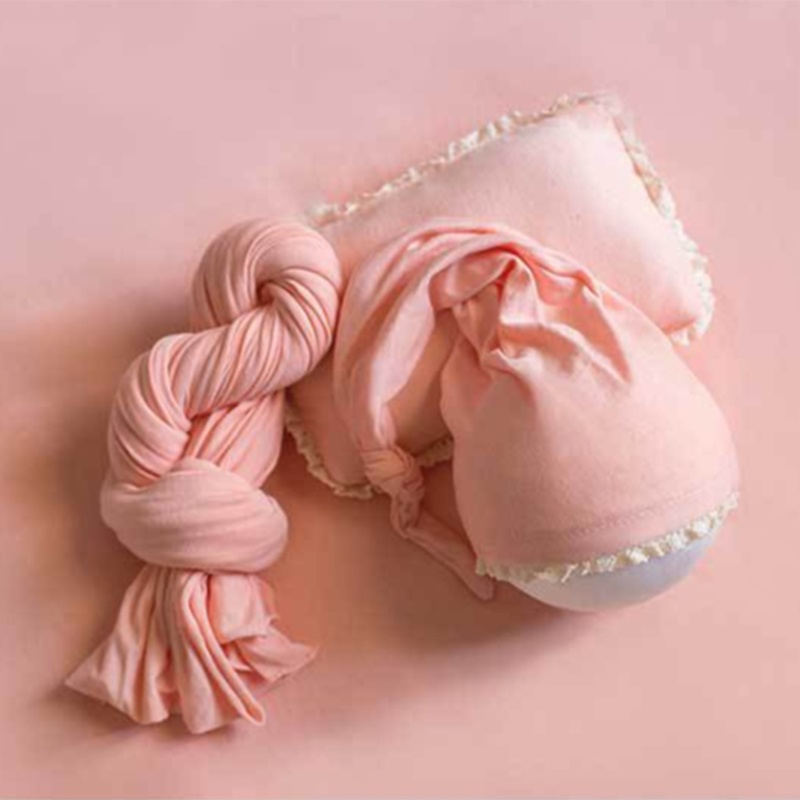 Bộ 3 Chăn Quấn Em Bé + Mũ Beanie + Gối Cho Trẻ Sơ Sinh