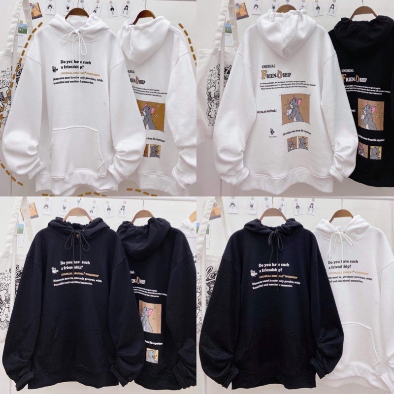 Áo Hoodie MÈO TRUYỆN FRIENSHIP hình thật form unisex