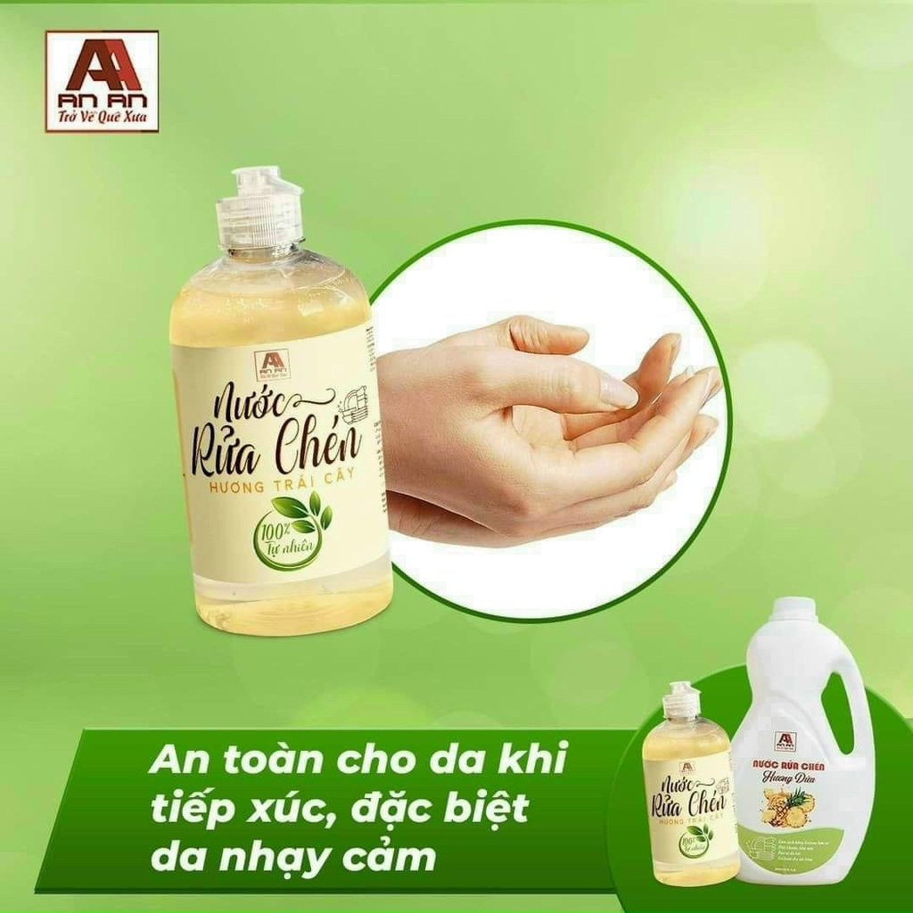Nước rửa chén, hữu cơ Enzyme, 100% từ thiên nhiên- An An, bảo vệ làn da tay, không kích ứng da, ngăn ngừa vi khuẩn