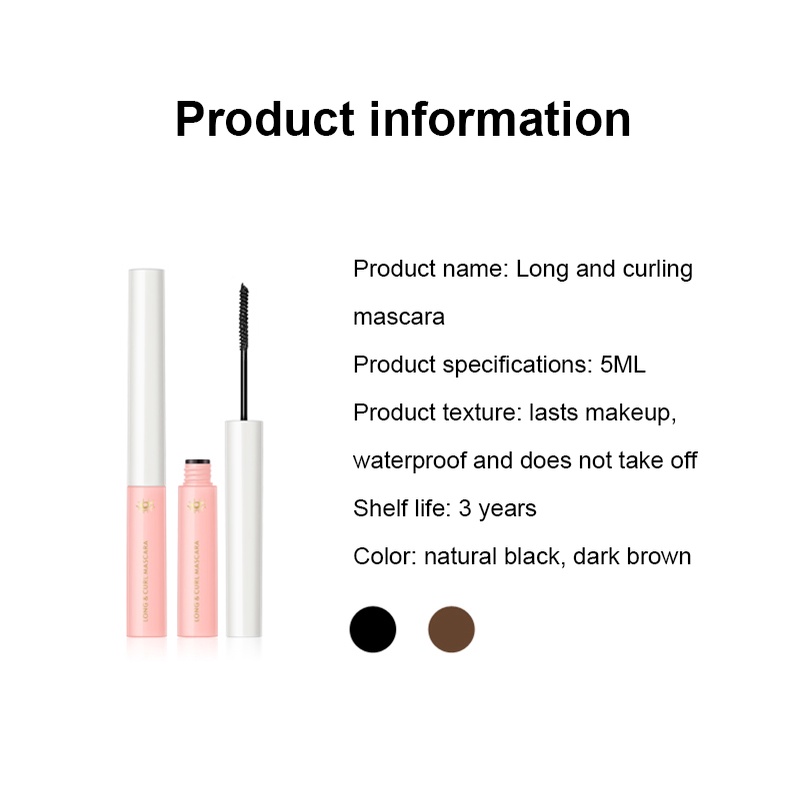 Mascara 3D kiss beauty chống thấm nước lâu trôi không nhòe chuốt cong mi tự nhiên màu đen và nâu | BigBuy360 - bigbuy360.vn