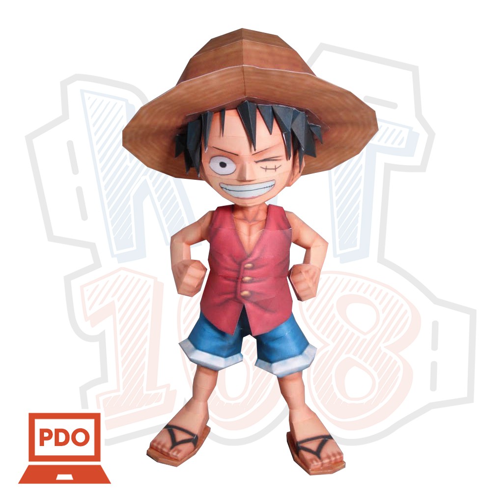 Mô hình giấy Anime Chibi Monkey D Luffy - One Piece