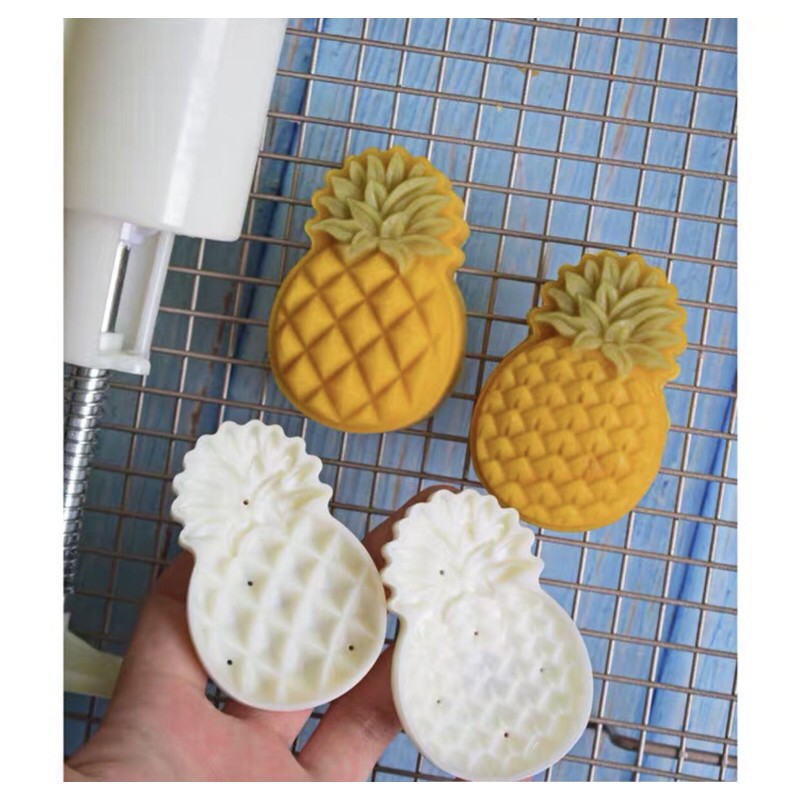 Khuôn trung thu lò xo 50gr 2 mặt hình quả dứa ( làm bánh dứa )