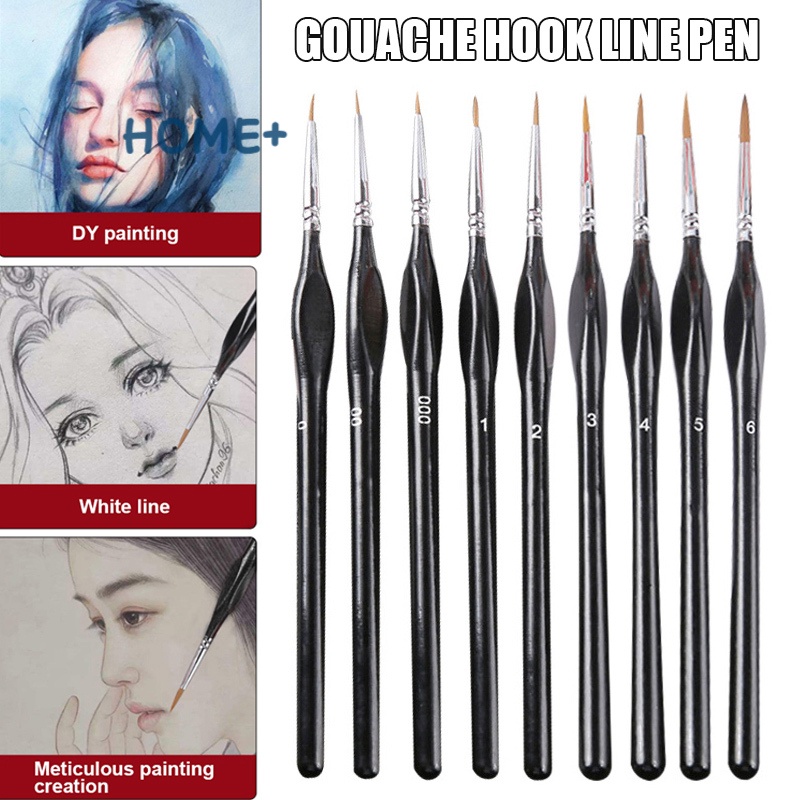 Set 9 cọ vẽ tranh sơn dầu đầu mềm chất lượng cao