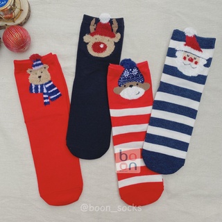 Tất vớ cổ cao Noel set 7 lông xù đáng yêu