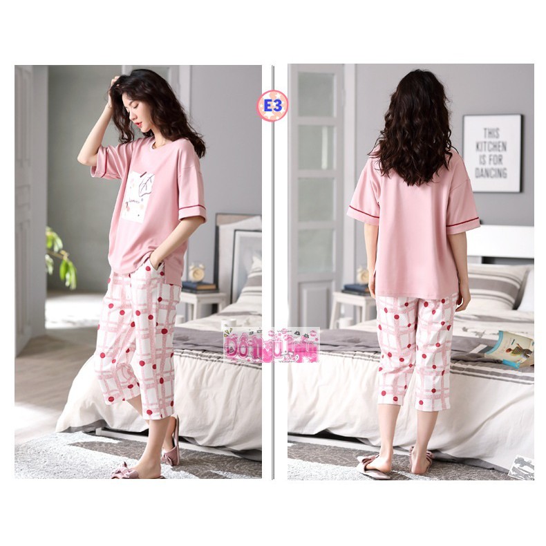 Đồ ngủ Cộc Tay quần lửng E3 (cotton Mềm Mịn) | BigBuy360 - bigbuy360.vn
