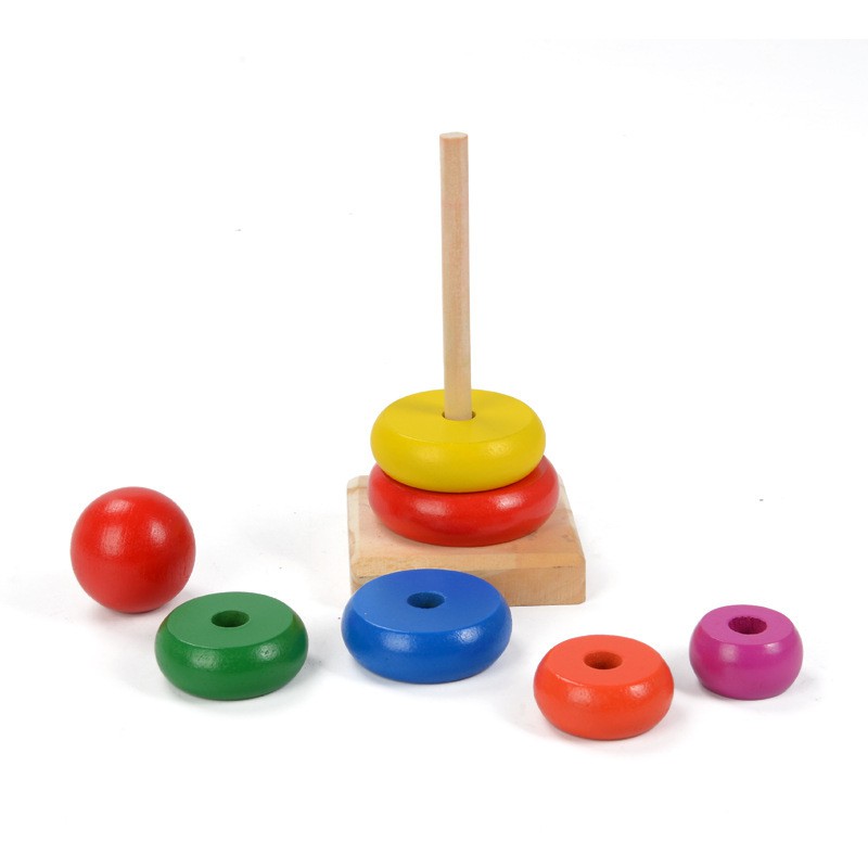 Tháp Cầu Vòng Bằng Gỗ Cho Bé Loại Nhỏ BeThongMinh - Đồ Chơi Gỗ Thông Minh Montessori