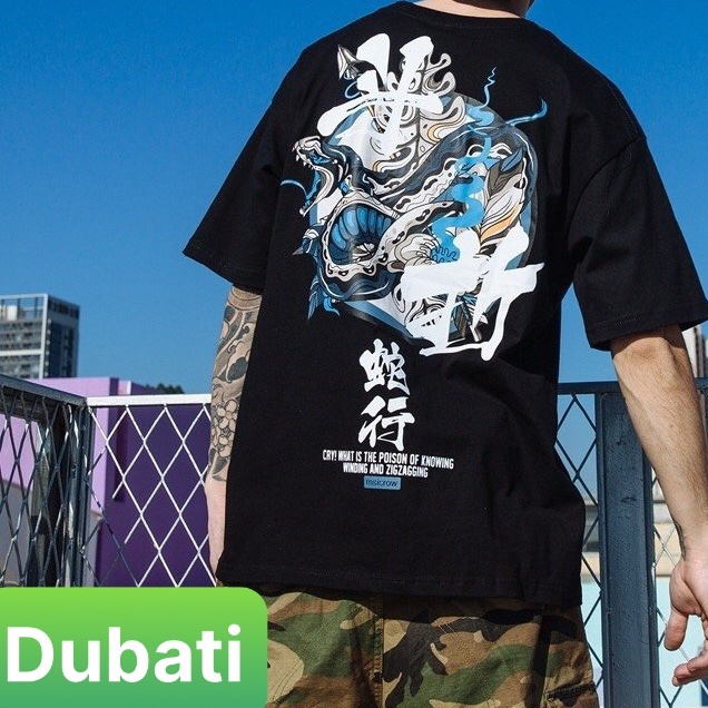 ÁO THUN NAM NỮ FROM RỘNG CON RẮN CHẤT VẢI COTTON MỊN- DUBATI FASHION