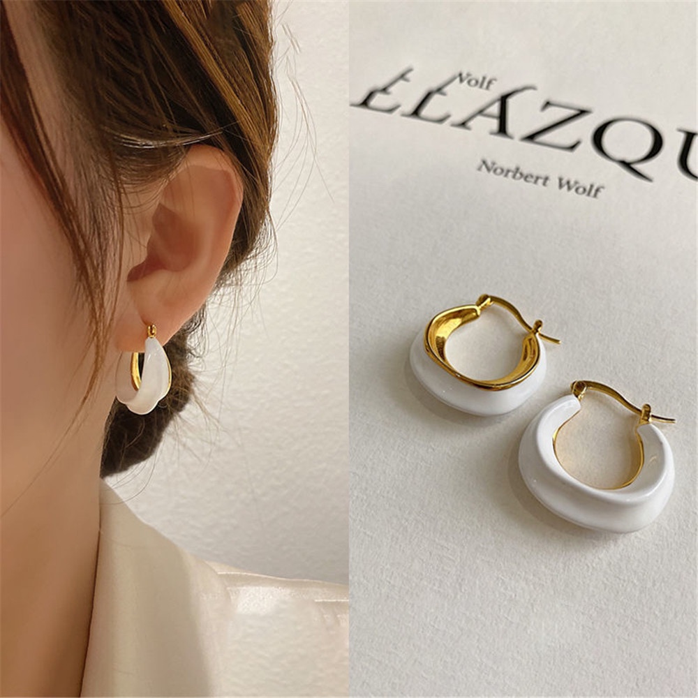 Bông Tai Mạ Bạc 925 Hình Tròn Đính Đá Thời Trang Cho Nữ