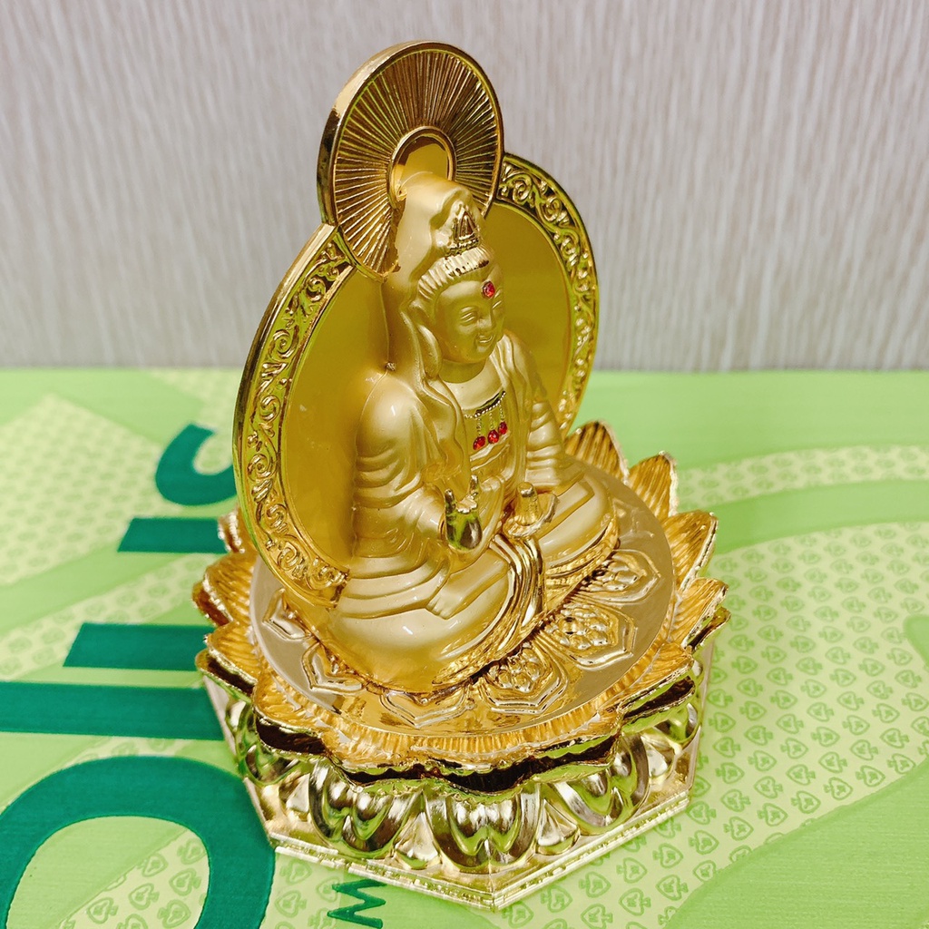 Tượng Phật Bà Quan Thế Âm Bồ Tát 2 Mặt, Đế Hoa Sen Cao Cấp Trang Trí Phòng Khách, Xe Hơi, Bàn Làm Việc