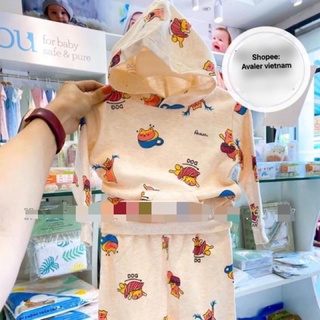 [Avaler] Bộ avaler dài tay cotton có mũ