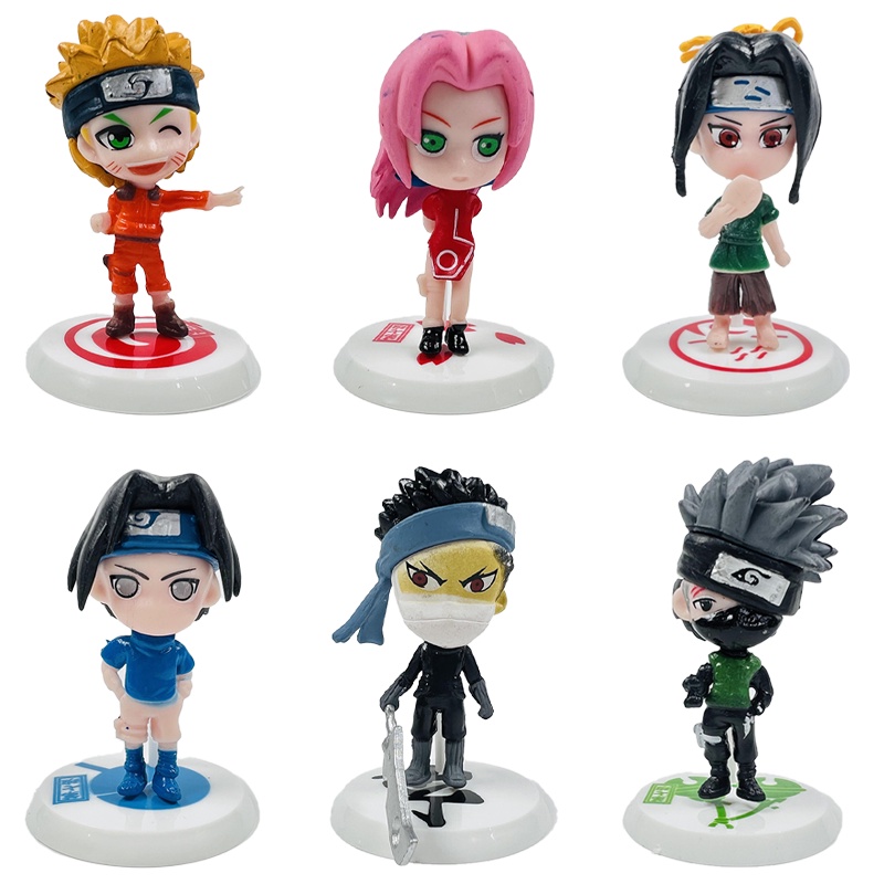 Naruto 7CM Mô Hình Nhân Vật -Uzumaki Naruto, Uchiha Sasuke, Hatake Kakashi, Haruno Sakura, Momochi Zabuza &Haku