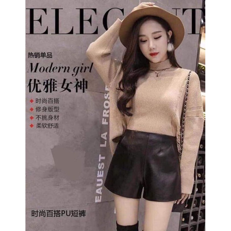 QUẦN SOOC DA KÉO KHÓA