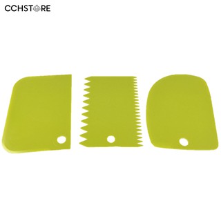 3Pcs Plastic Fondant Cake Cream Scraper Spatula Dough Cutter Kitchen Baking Tool