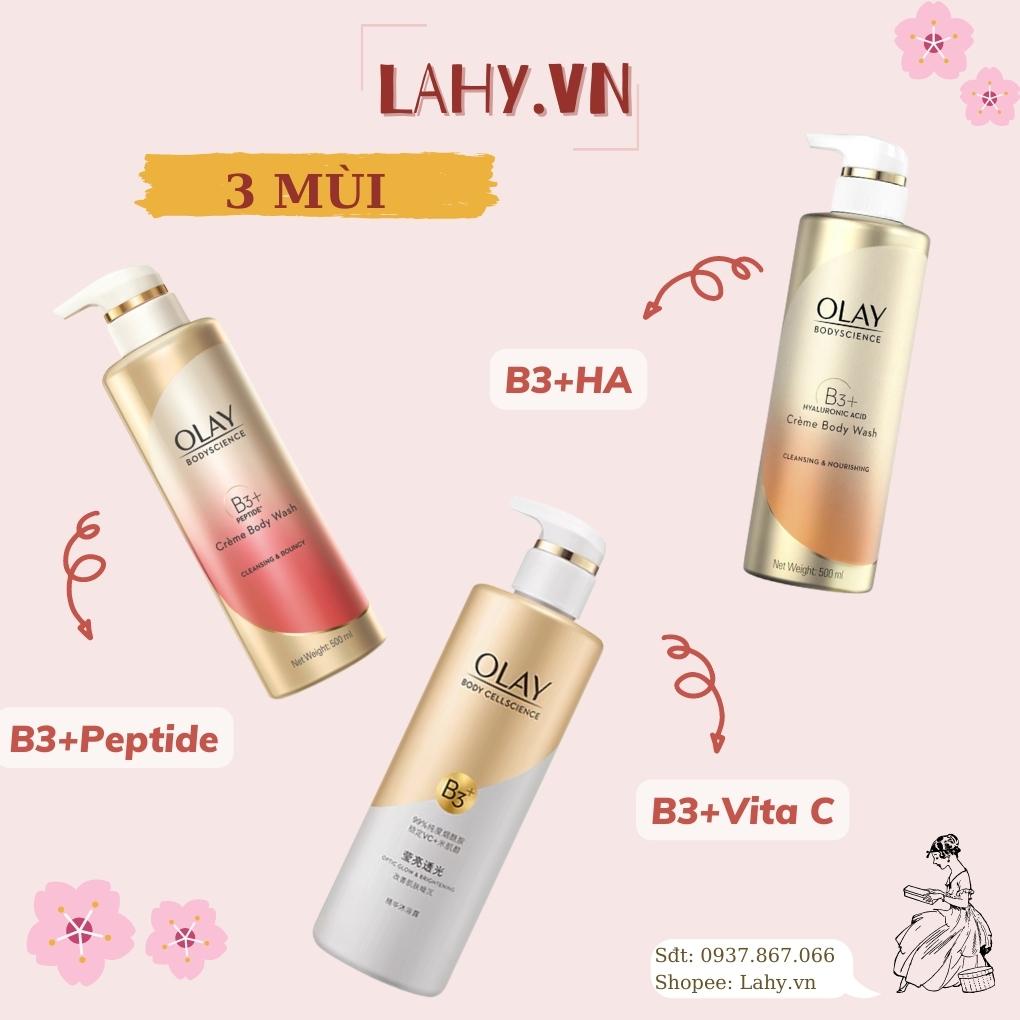 Sữa tắm Olay B3 Retinol/Peptide/Vitamin C dưỡng ẩm sáng da chống lão hóa 500ml (có bill)