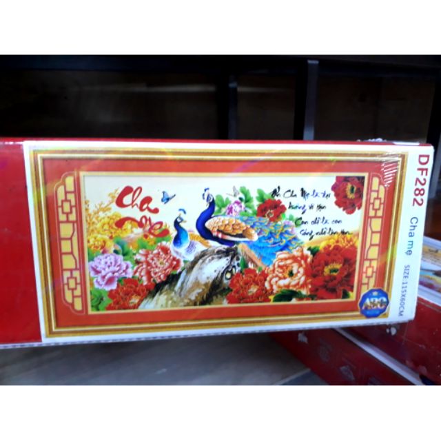 Tranh đính đá cha mẹ 115x60