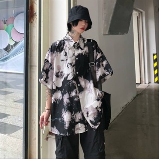 (A96 - 1952) Sơ mi họa tiết tay ngắn unisex style ulzzang (kèm ảnh thật)
