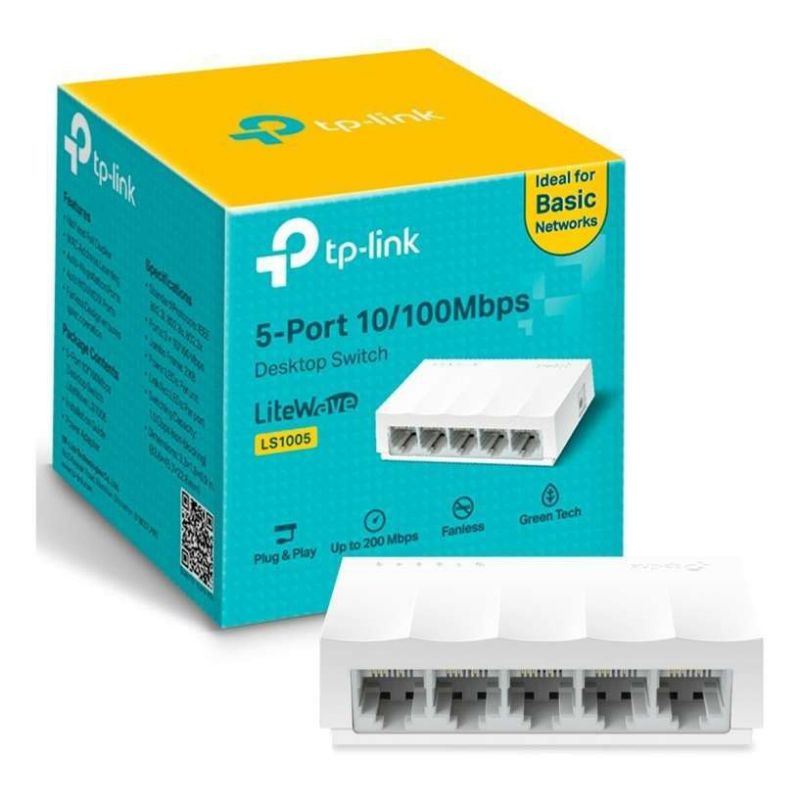 Switch mạng 5 port Tp-Link + 2 Uplink 10/100Mbps - Hàng chính hãng
