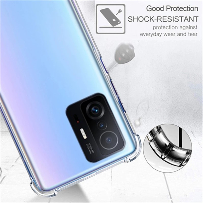 Ốp điện thoại silicon mềm trong suốt chống sốc cho Xiaomi 11T Pro Xiaomi POCO X3 Pro NFC M3 F3 Redmi Note 10 9T 9s 9 Pro Max