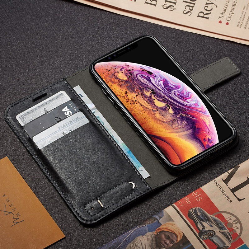 Samsung Galaxy S21 S20 S10 Note 9 10 Plus Samsung S21 S20 Note 20 Ultra S20 FE Note 10 Lite Cloth Magnetic Leather Wallet Dual Color Card Pocket Slot Flip Book Stand Cover