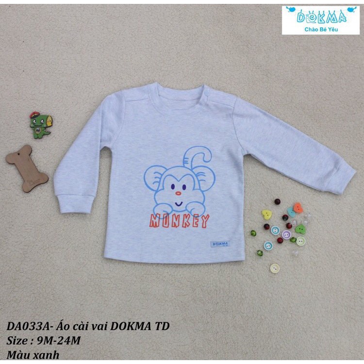 Dokma - Áo cotton nỉ cho bé (9-24m) DA033A